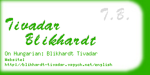 tivadar blikhardt business card